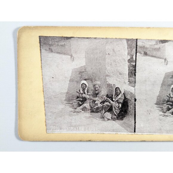 Set of 4 Antique Stereoview cards of Jerusalem, Cattle Market day, Christian - Picture 4 of 8